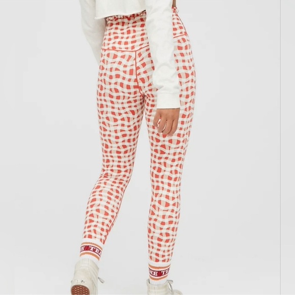 Offline by Aerie gingham Real Me Xtra high waisted crossover Ruffle leggings L - Picture 2 of 9